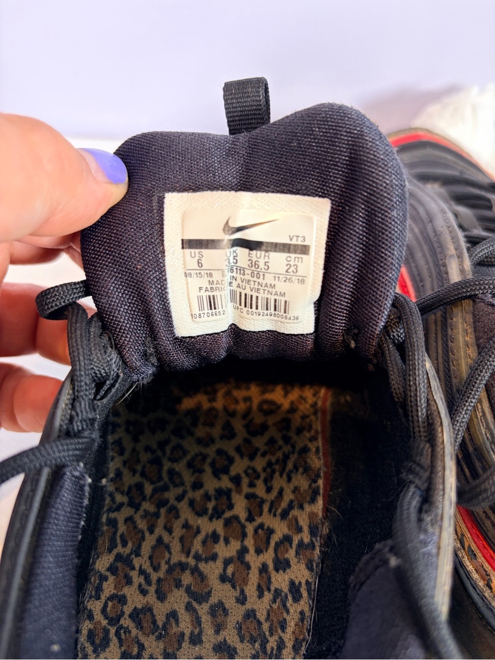 Nike Womens Air Max 97 Leopard Pack Black/Red Athletic Sneakers Size 6 - Picture 7 of 8